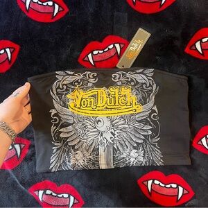 Dolls Kill x Von Dutch - WINGED DAGGER TUBE TOP